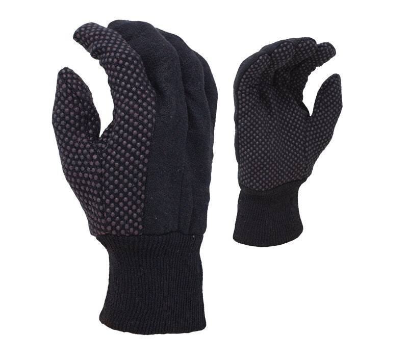 Task Gloves - PVC Dotted General Weight Brown Jersey Work Gloves (12dz per case) (MEN'S)