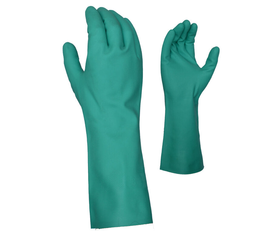 (TSK6001) 15 mil Green Nitrile, 13" length, Flock lined - Dozen