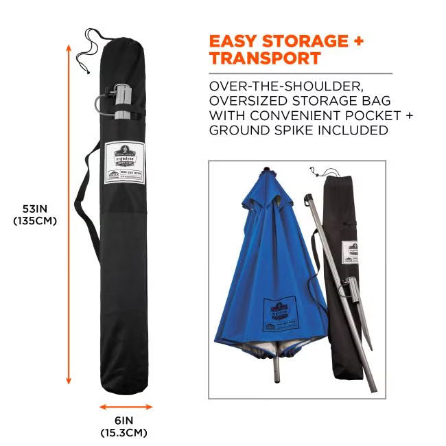 Ergodyne SHAX® 6100 Lightweight Industrial Umbrella / Blue
