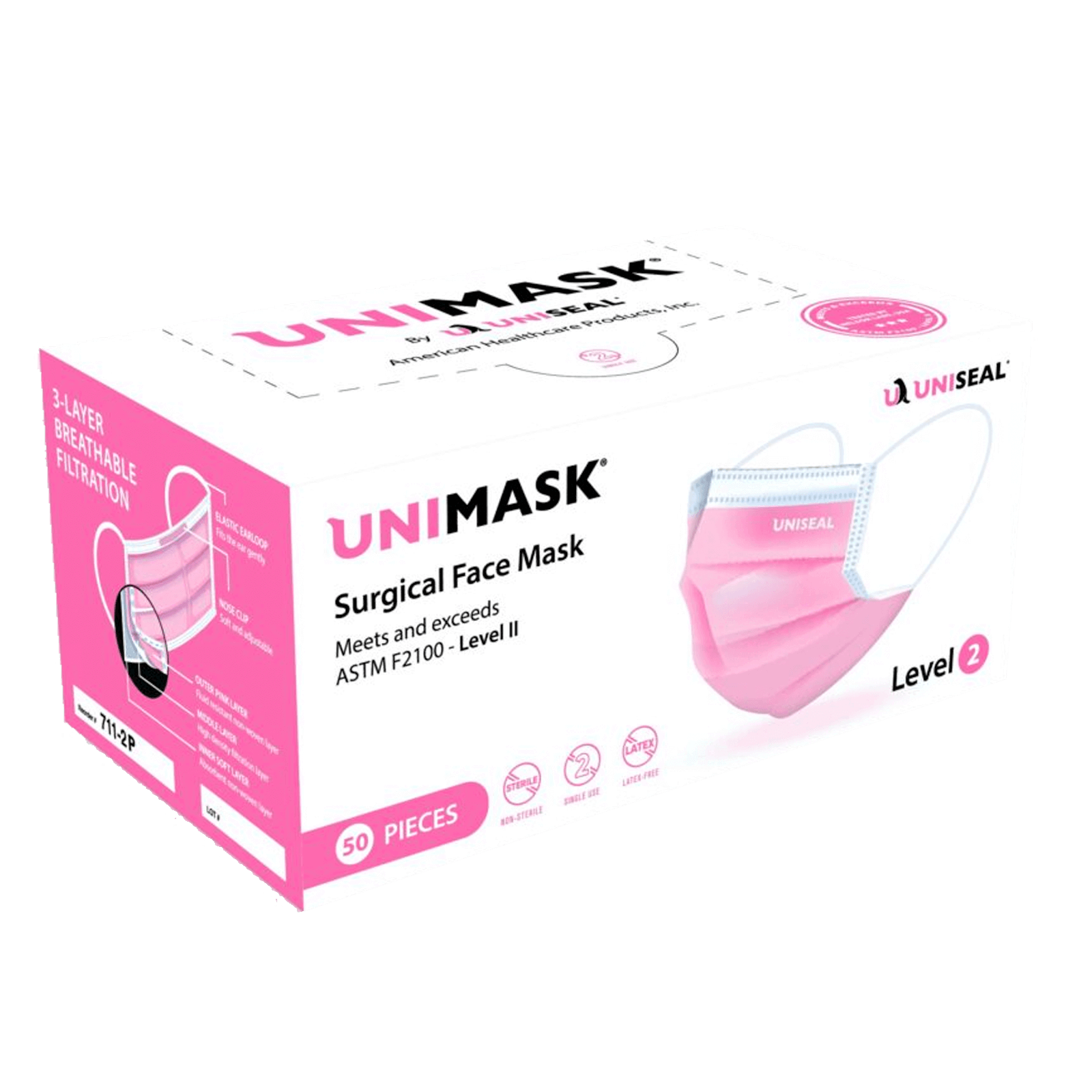 UNISEAL® SURGICAL FACE MASK Blue (Level 3) Pink (Level 2)