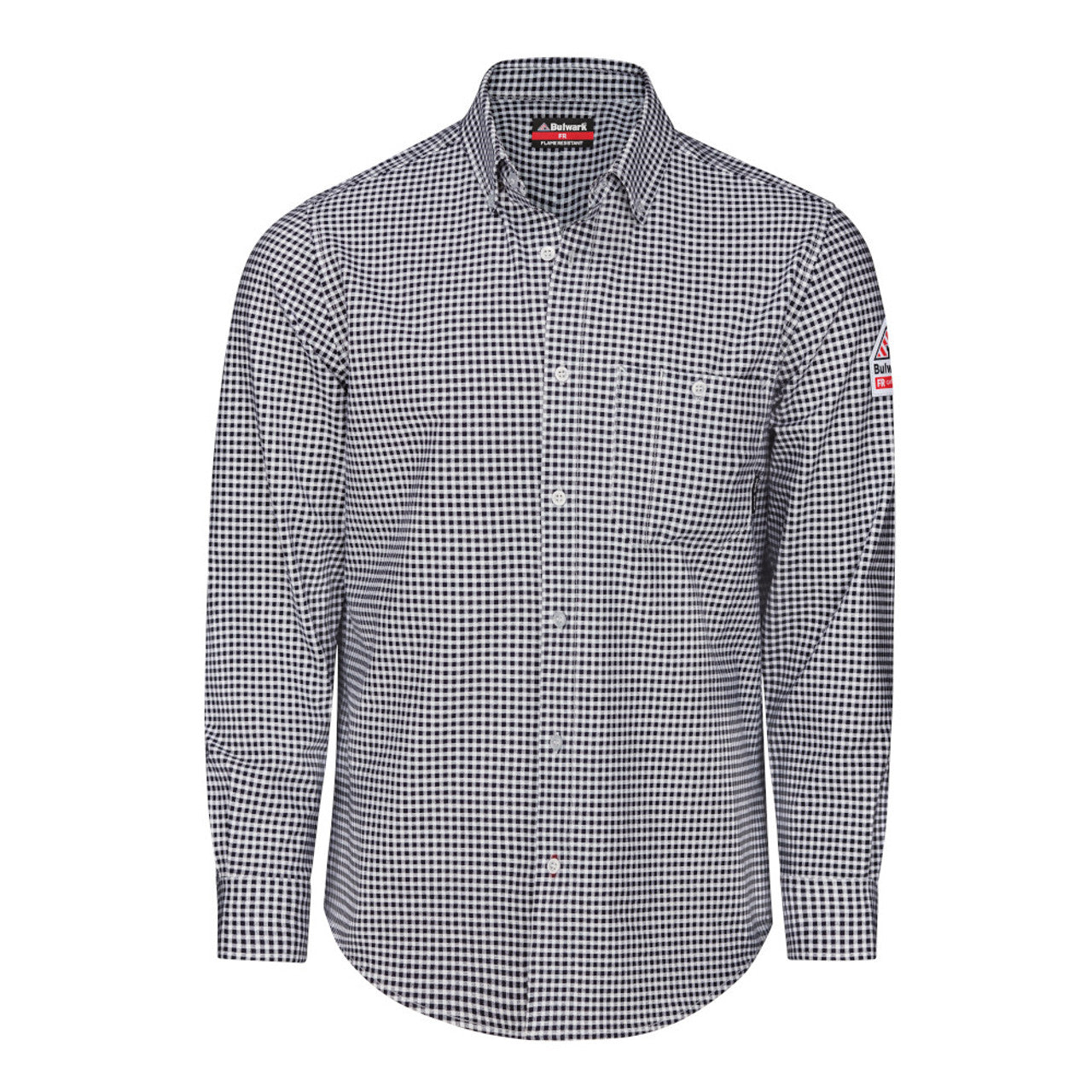 Bulwark FR Men's Flex Knit Button Down Shirt - STG2 NAVY-eSafety Supplies, Inc