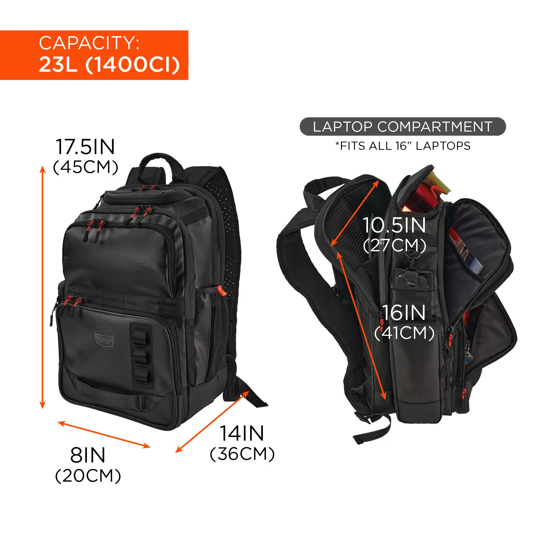 Ergodyne - Arsenal 5146 Mobile Office Backpack - Water-Resistant Tarpaulin