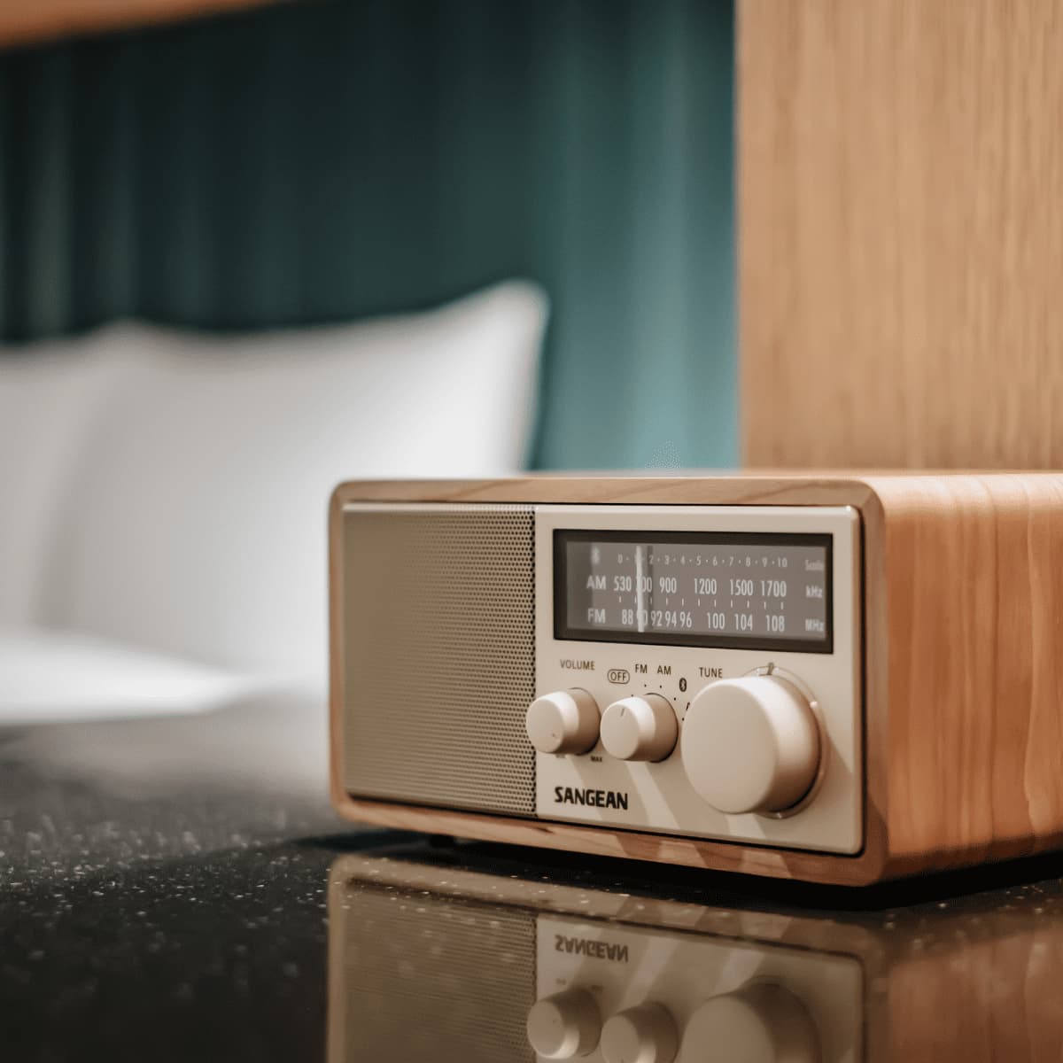 AM / FM / AUX / Bluetooth Wooden Cabinet Radio-eSafety Supplies, Inc