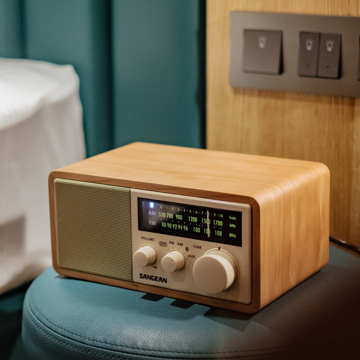 AM / FM / AUX / Bluetooth Wooden Cabinet Radio-eSafety Supplies, Inc