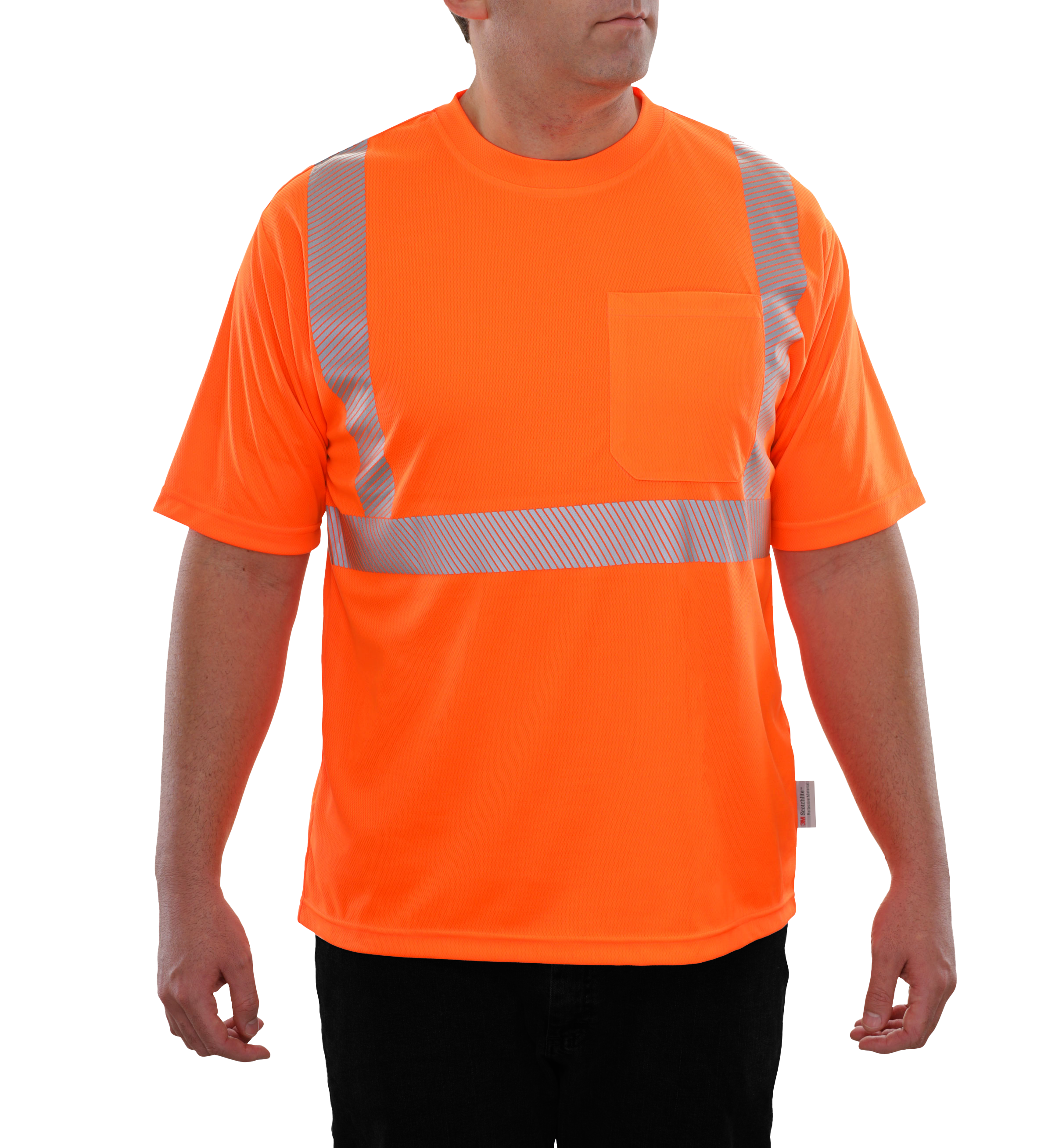 Reflective Apparel High Visibility Safety Shirt Orange Birdseye Comfort Trim By 3M-eSafety Supplies, Inc