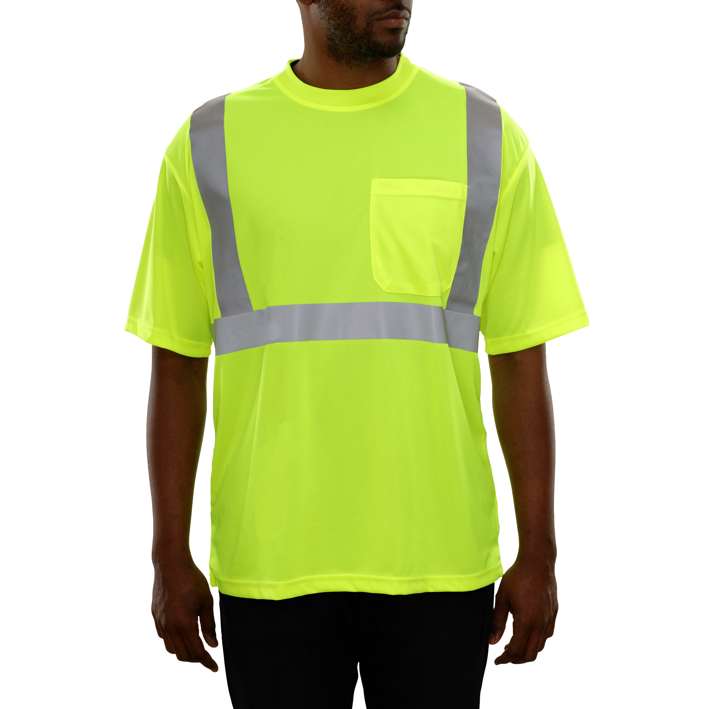 Reflective Apparel High Visibility Safety Pocket Shirt Lime Birdseye-eSafety Supplies, Inc