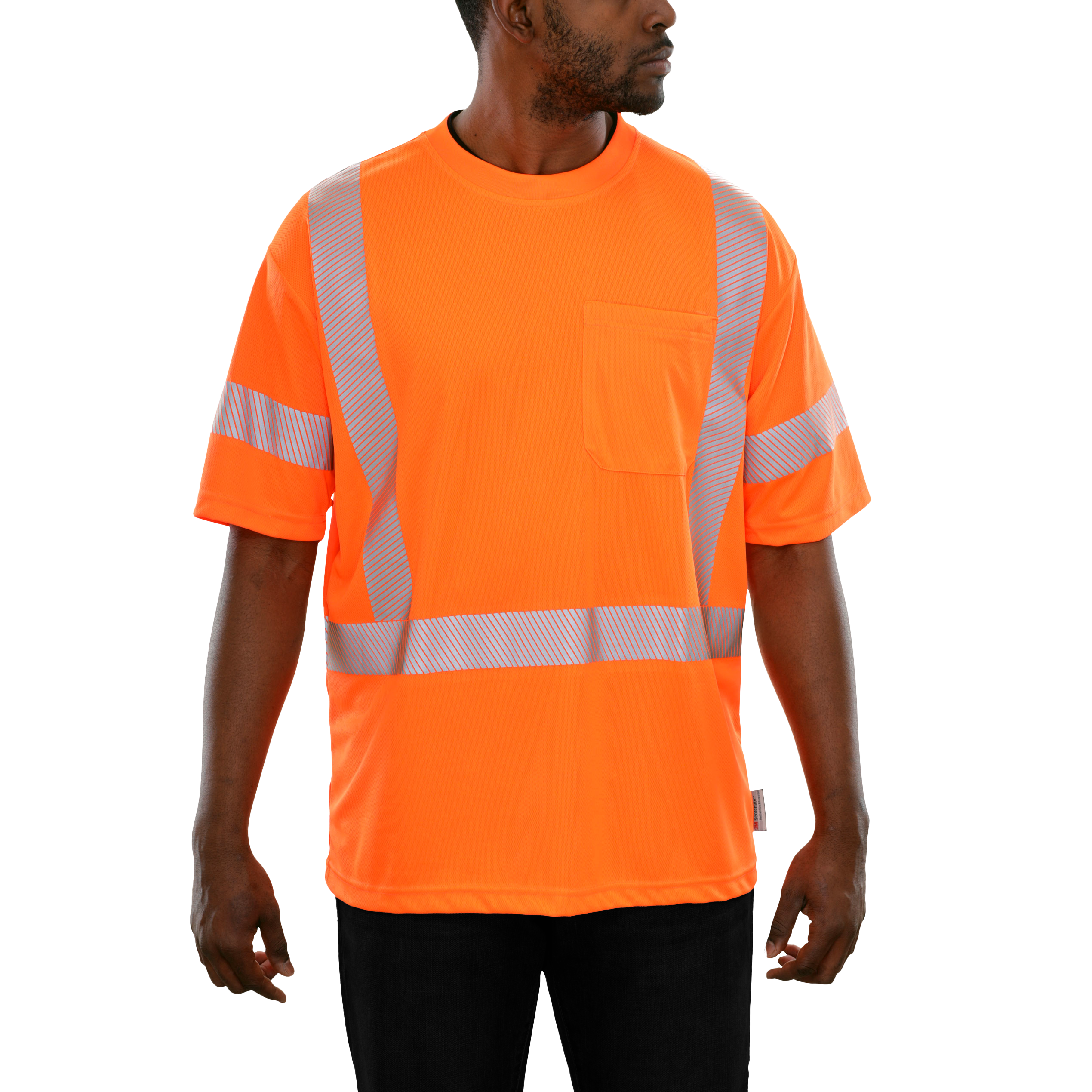 Reflective Apparel High Visibility Shirt Orange Birdseye Comfort Trim by 3M-eSafety Supplies, Inc