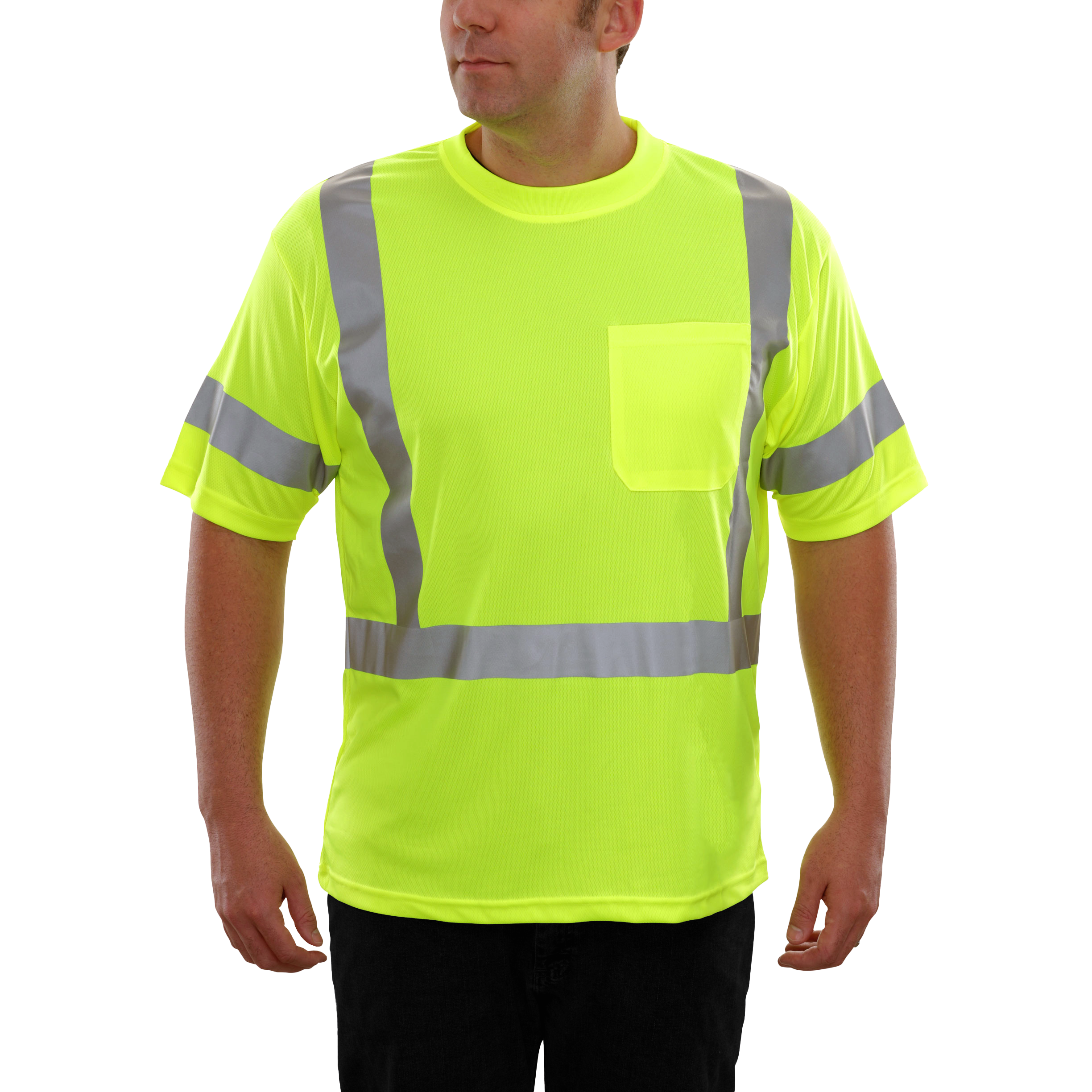 Reflective Apparel High Visibility Shirt Lime Birdseye ANSI 3-eSafety Supplies, Inc