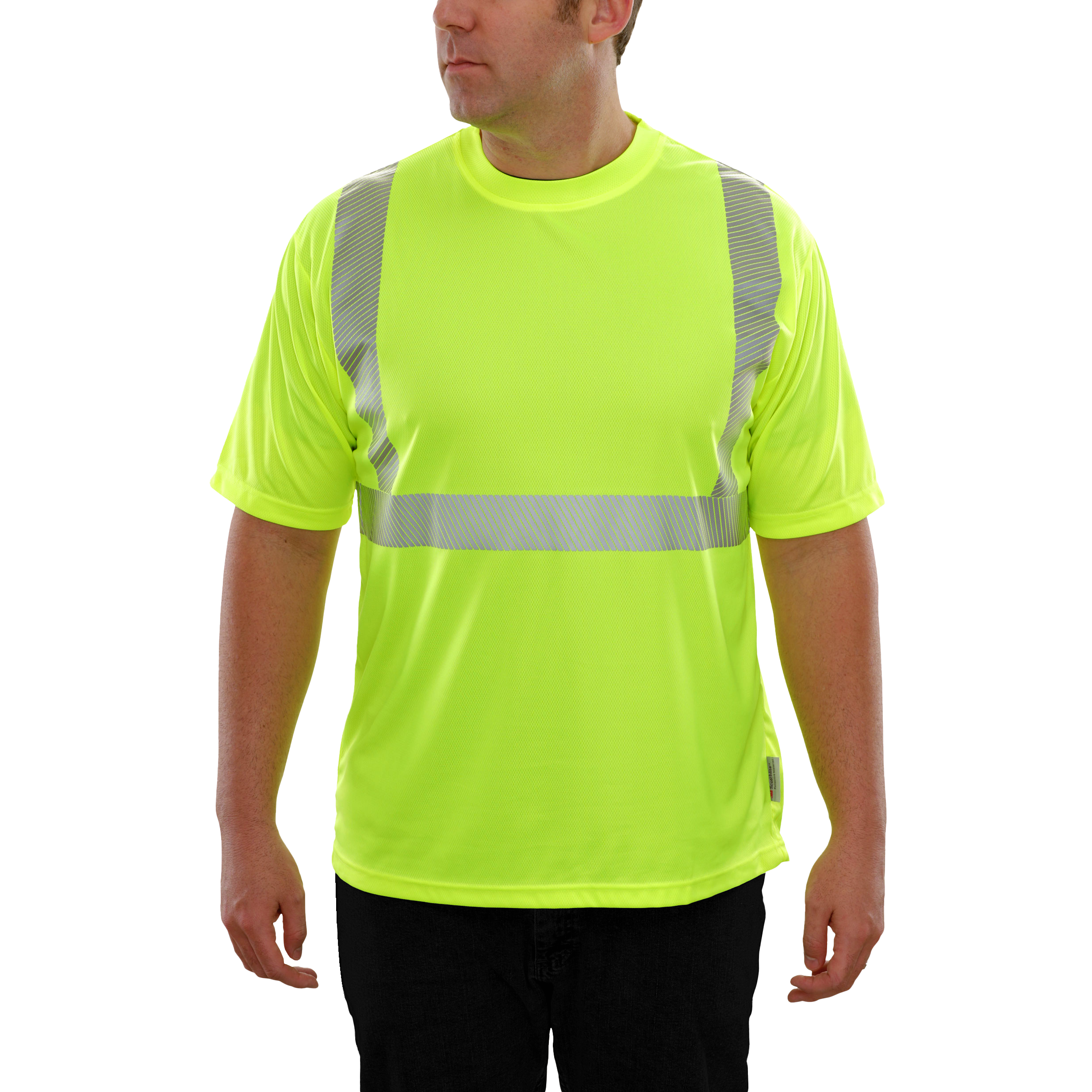Reflective Apparel High Visibility Shirt Lime Birdseye ANSI 2 Comfort Trim by 3M-eSafety Supplies, Inc