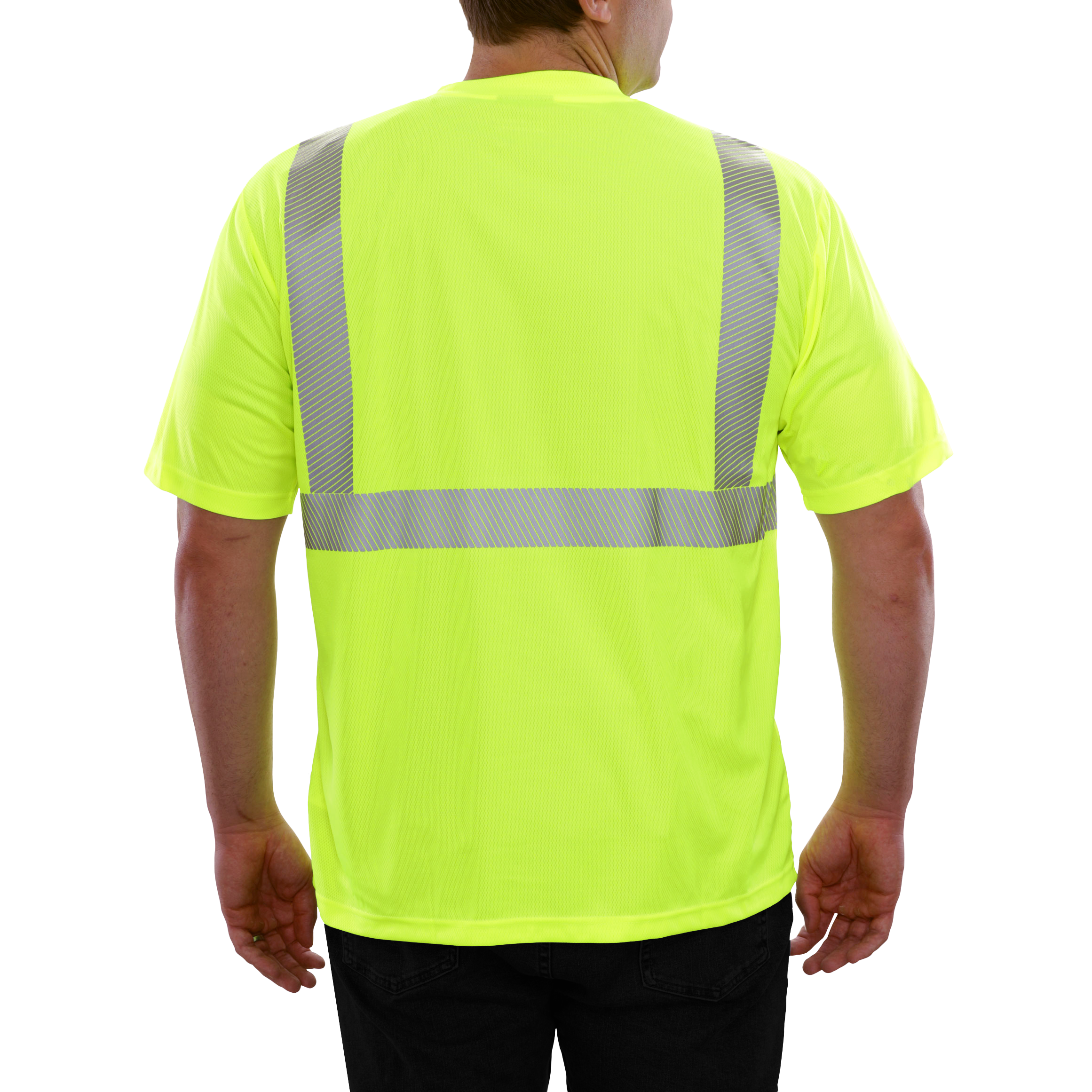 Reflective Apparel High Visibility Shirt Lime Birdseye ANSI 2 Comfort Trim by 3M-eSafety Supplies, Inc