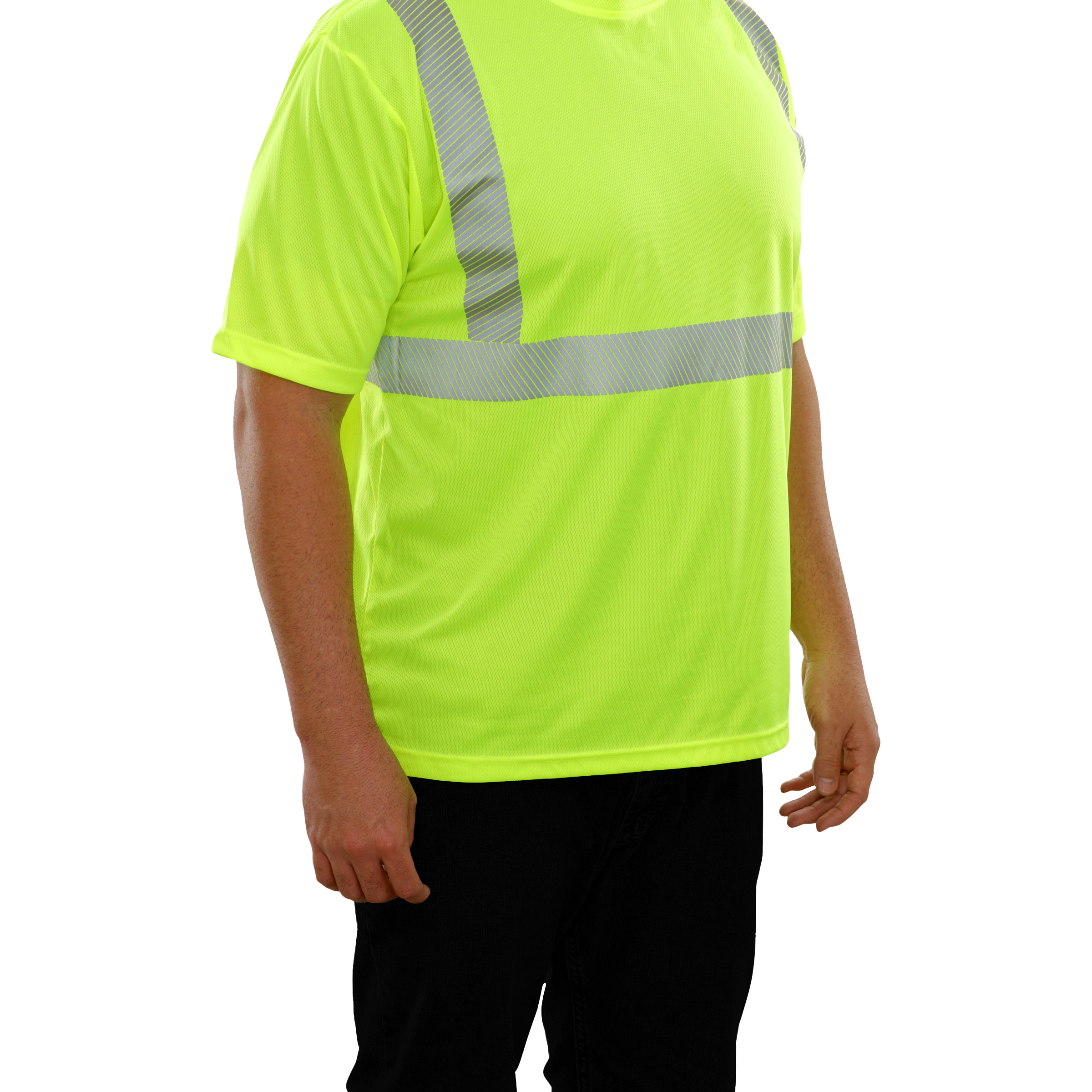 Reflective Apparel High Visibility Shirt Lime Birdseye ANSI 2 Comfort Trim by 3M-eSafety Supplies, Inc