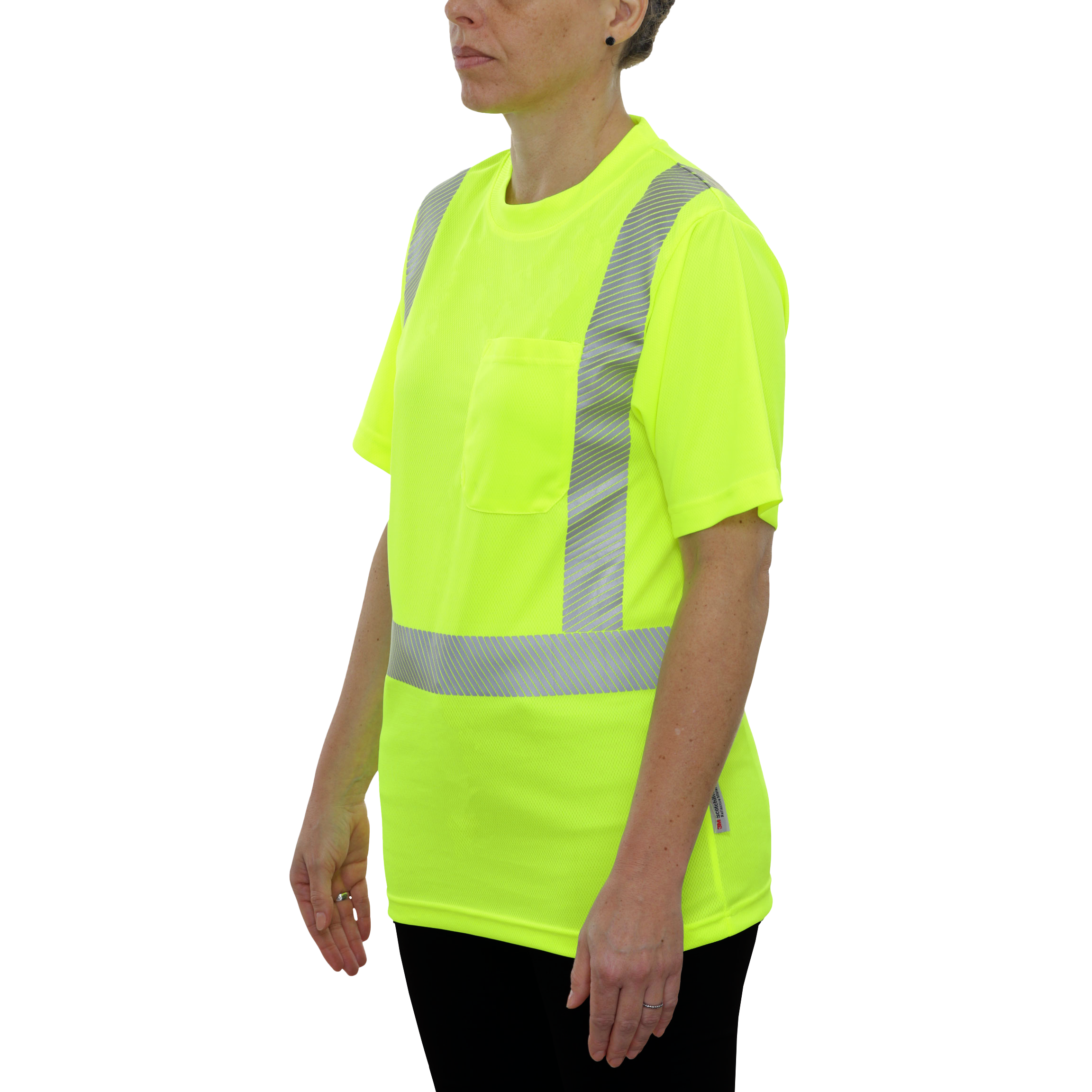 Safety Shirt Hi Vis Pocket Shirt Lime Birdseye Comfort Trim by 3M-eSafety Supplies, Inc