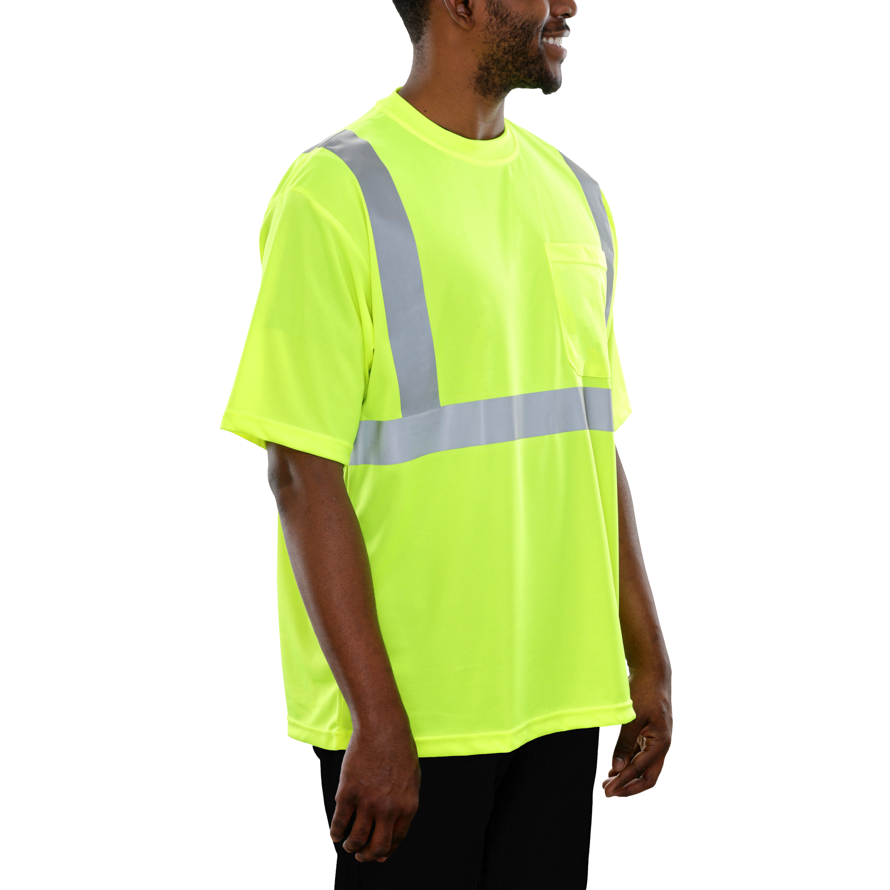 Reflective Apparel High Visibility Safety Pocket Shirt Lime Birdseye-eSafety Supplies, Inc