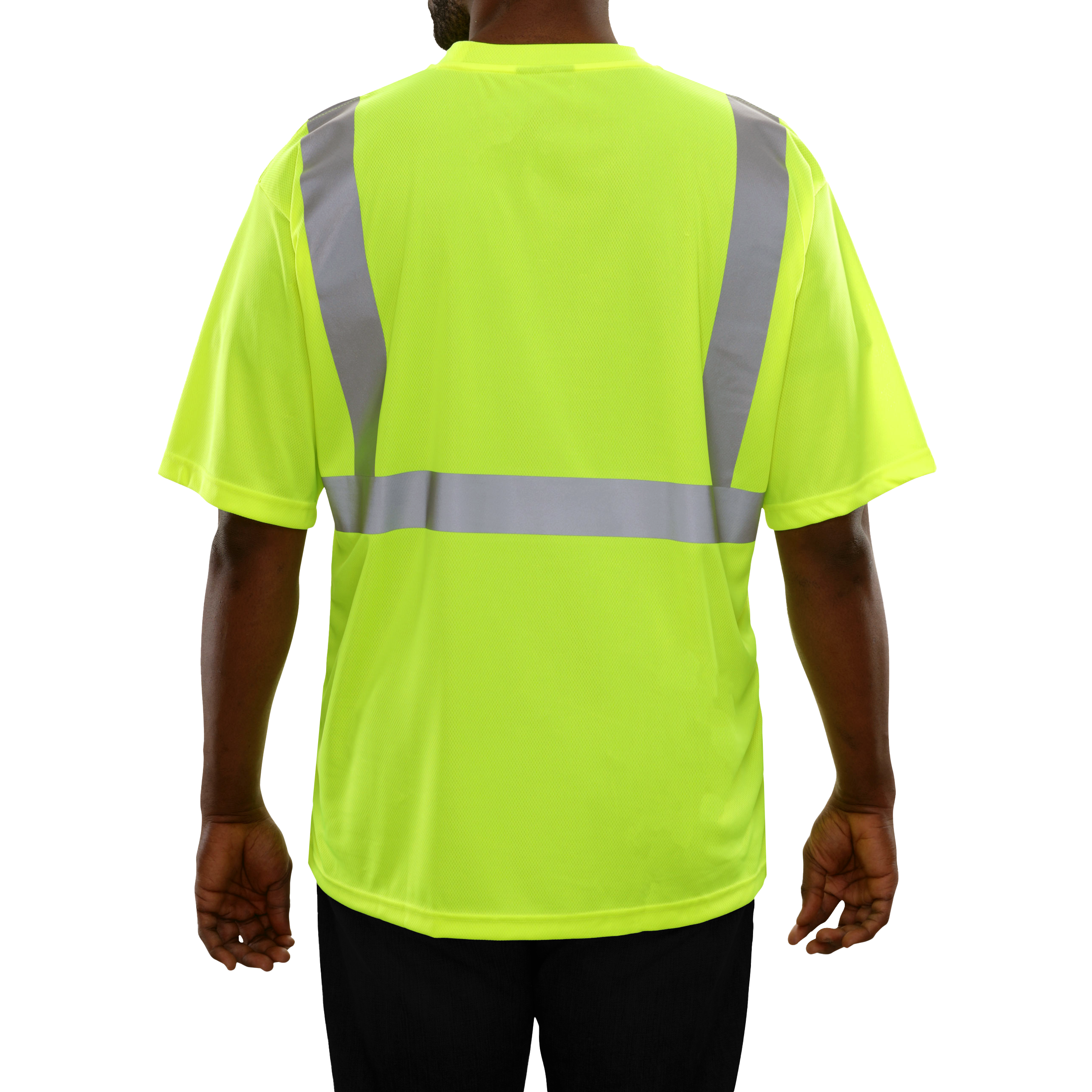Reflective Apparel High Visibility Safety Pocket Shirt Lime Birdseye-eSafety Supplies, Inc
