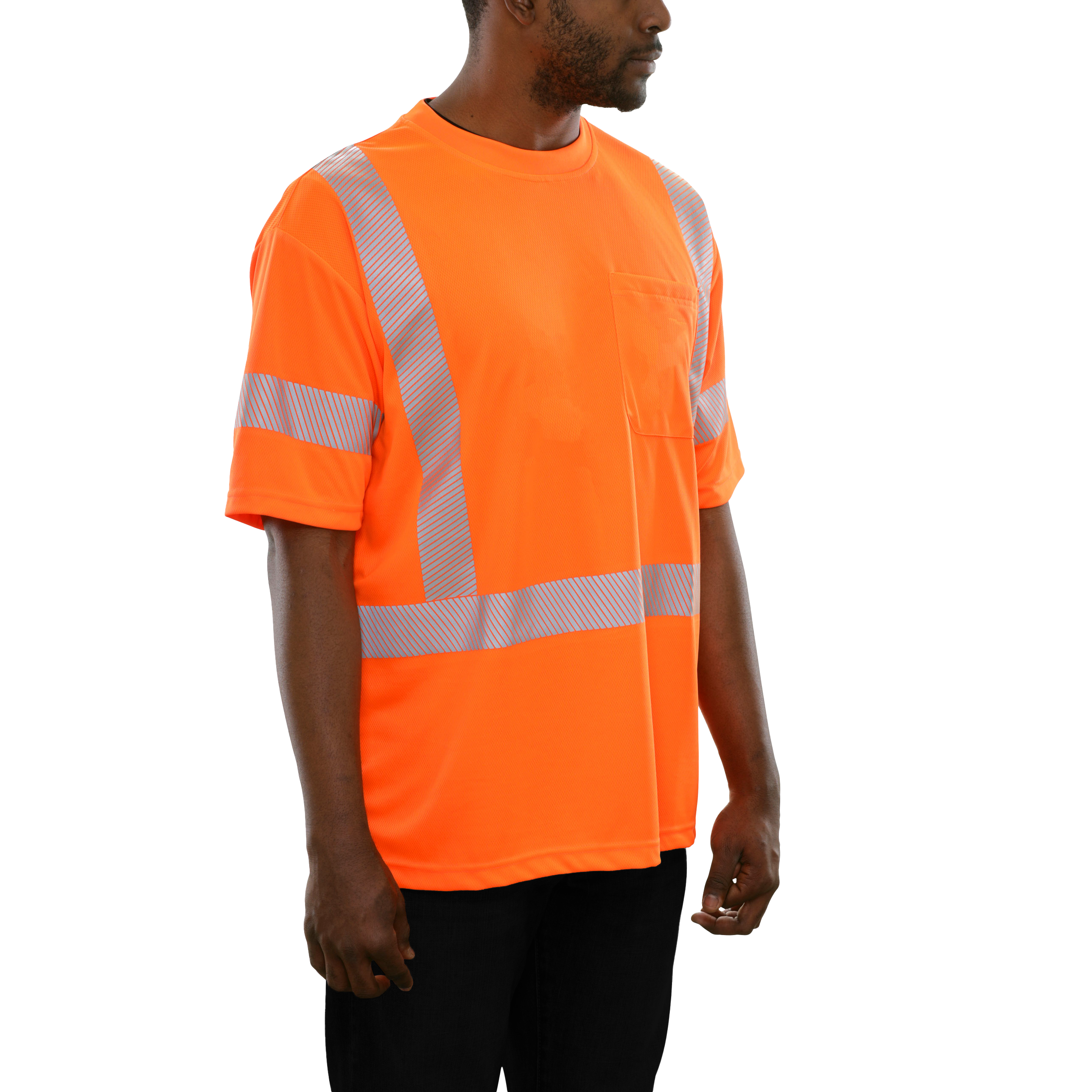 Reflective Apparel High Visibility Shirt Orange Birdseye Comfort Trim by 3M-eSafety Supplies, Inc