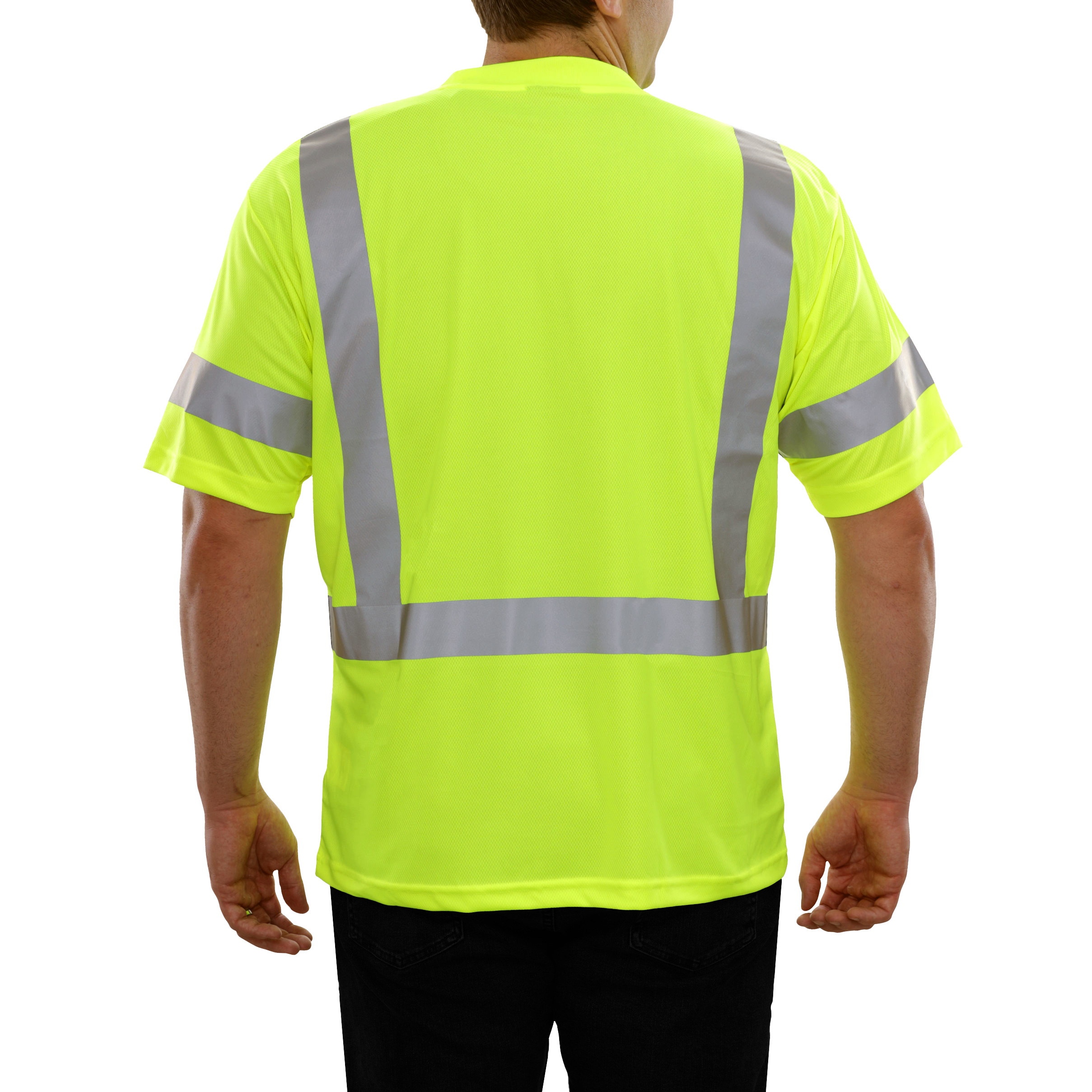 Reflective Apparel High Visibility Shirt Lime Birdseye ANSI 3-eSafety Supplies, Inc