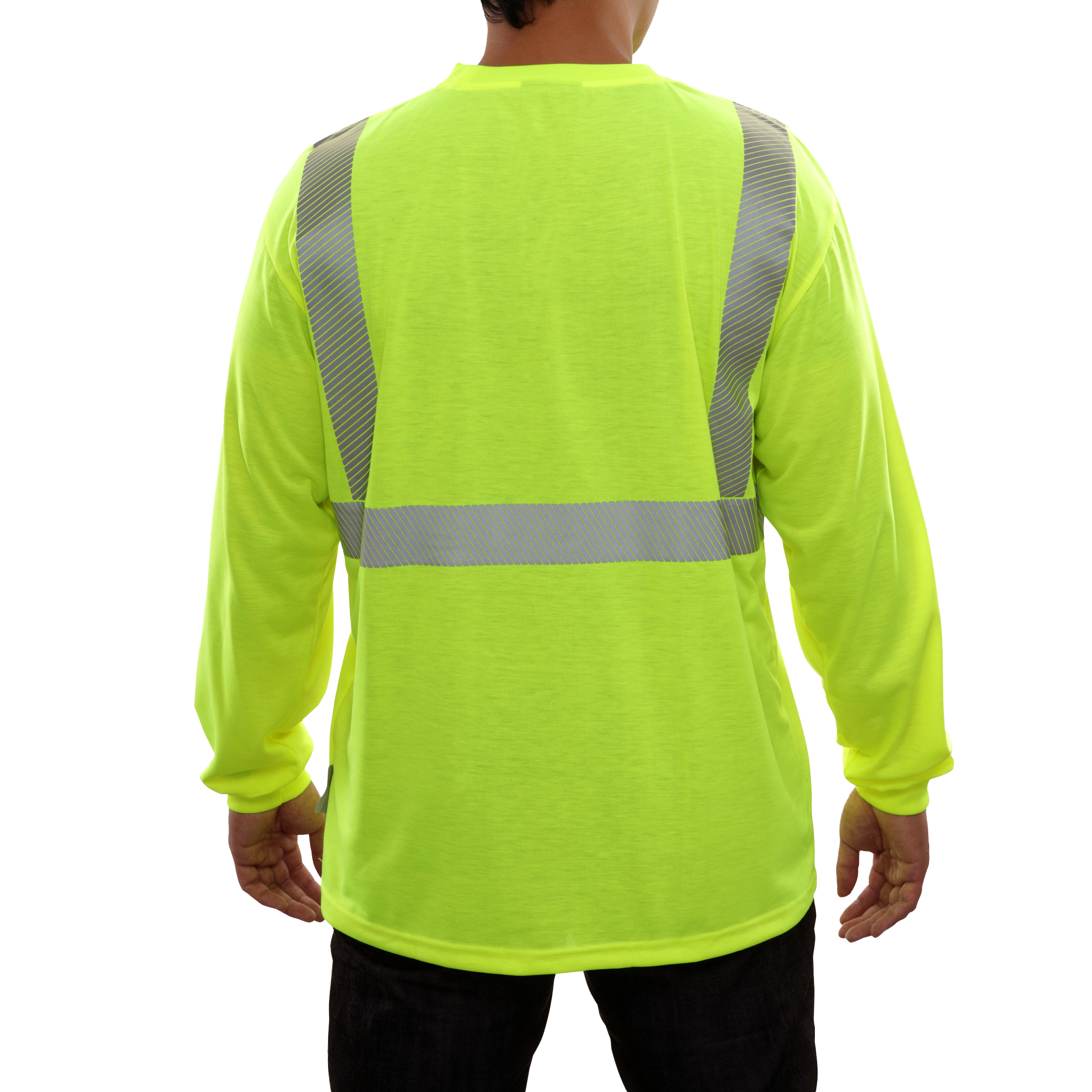 Reflective Apparel High Visibility Pocket Shirt Long Sleeve Lime Jersey Comfort Trim by 3M-eSafety Supplies, Inc