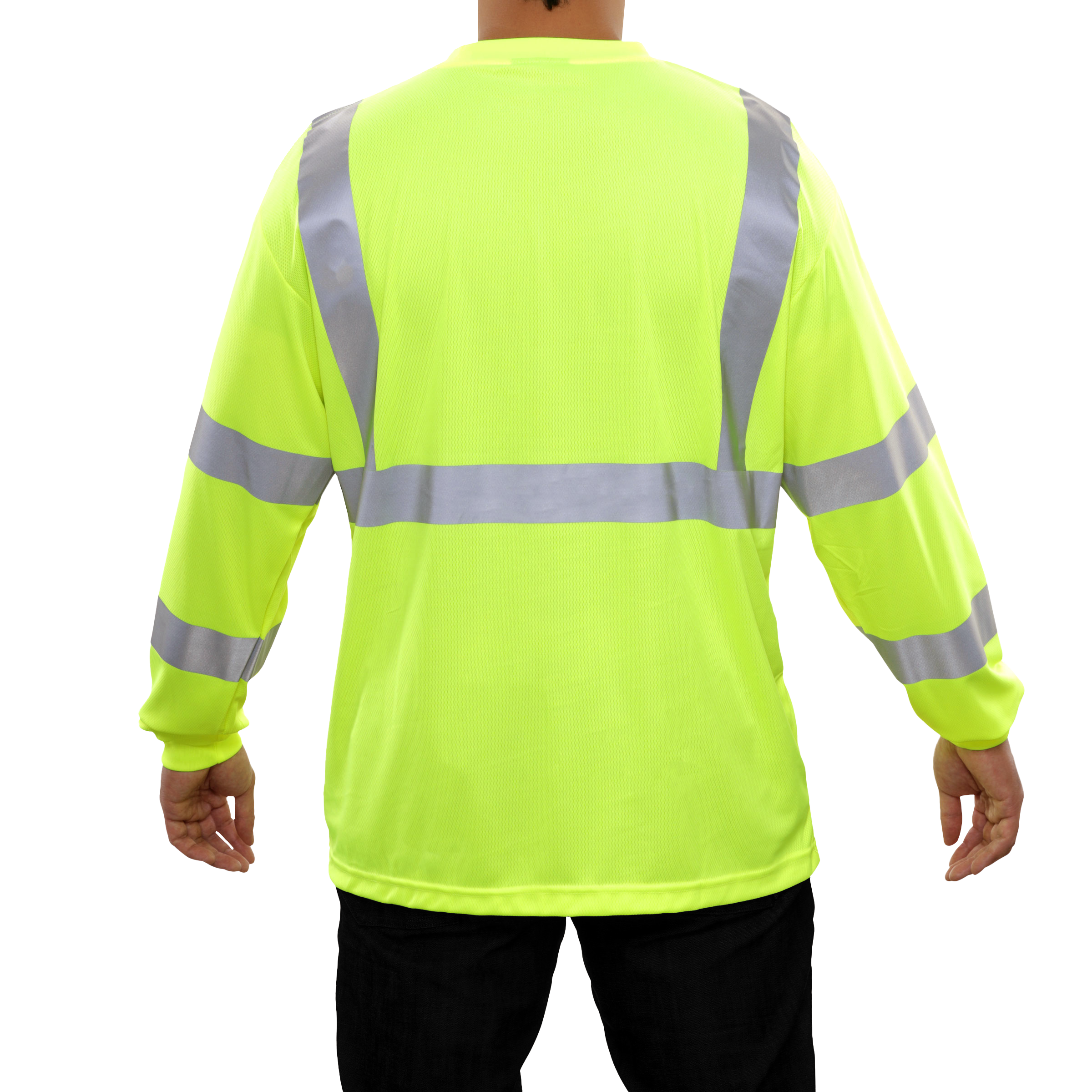 Reflective Apparel High Visibility Long Sleeve Shirt Lime Birdseye ANSI-eSafety Supplies, Inc