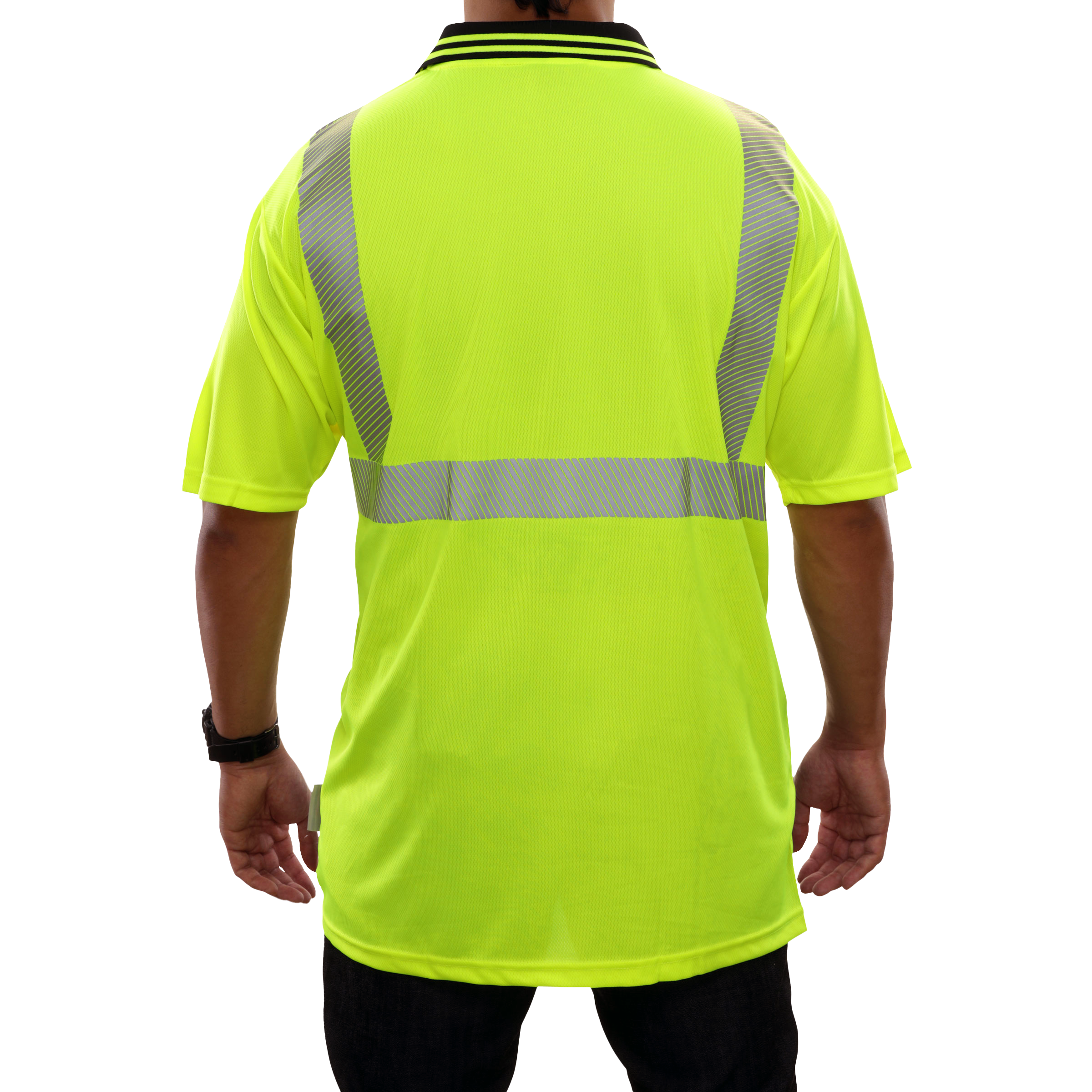 Reflective Apparel High Visibility Polo Shirt Two-Tone Birdseye Comfort Trim by 3M-eSafety Supplies, Inc