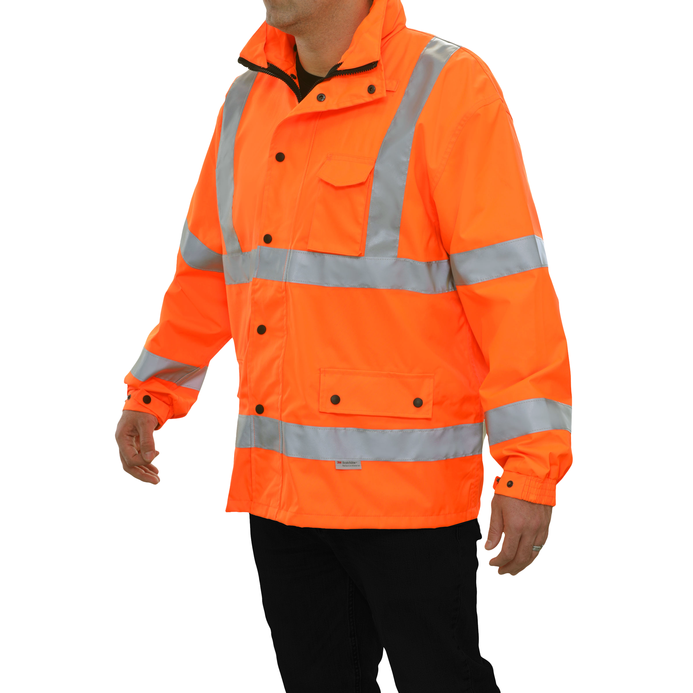 Safety Jacket Hi Vis Parka Breathable Waterproof Hooded Orange-eSafety Supplies, Inc