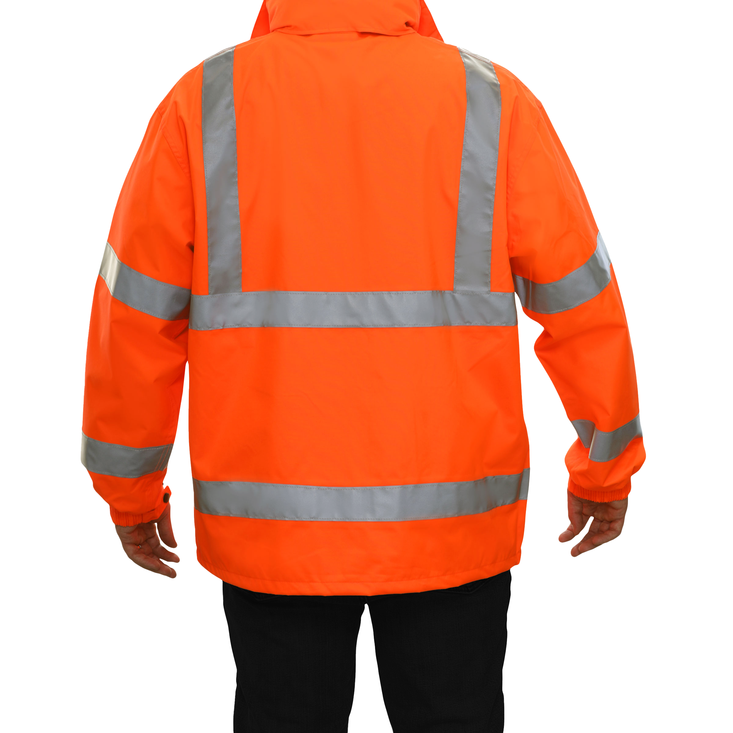 Safety Jacket Hi Vis Parka Breathable Waterproof Hooded Orange-eSafety Supplies, Inc