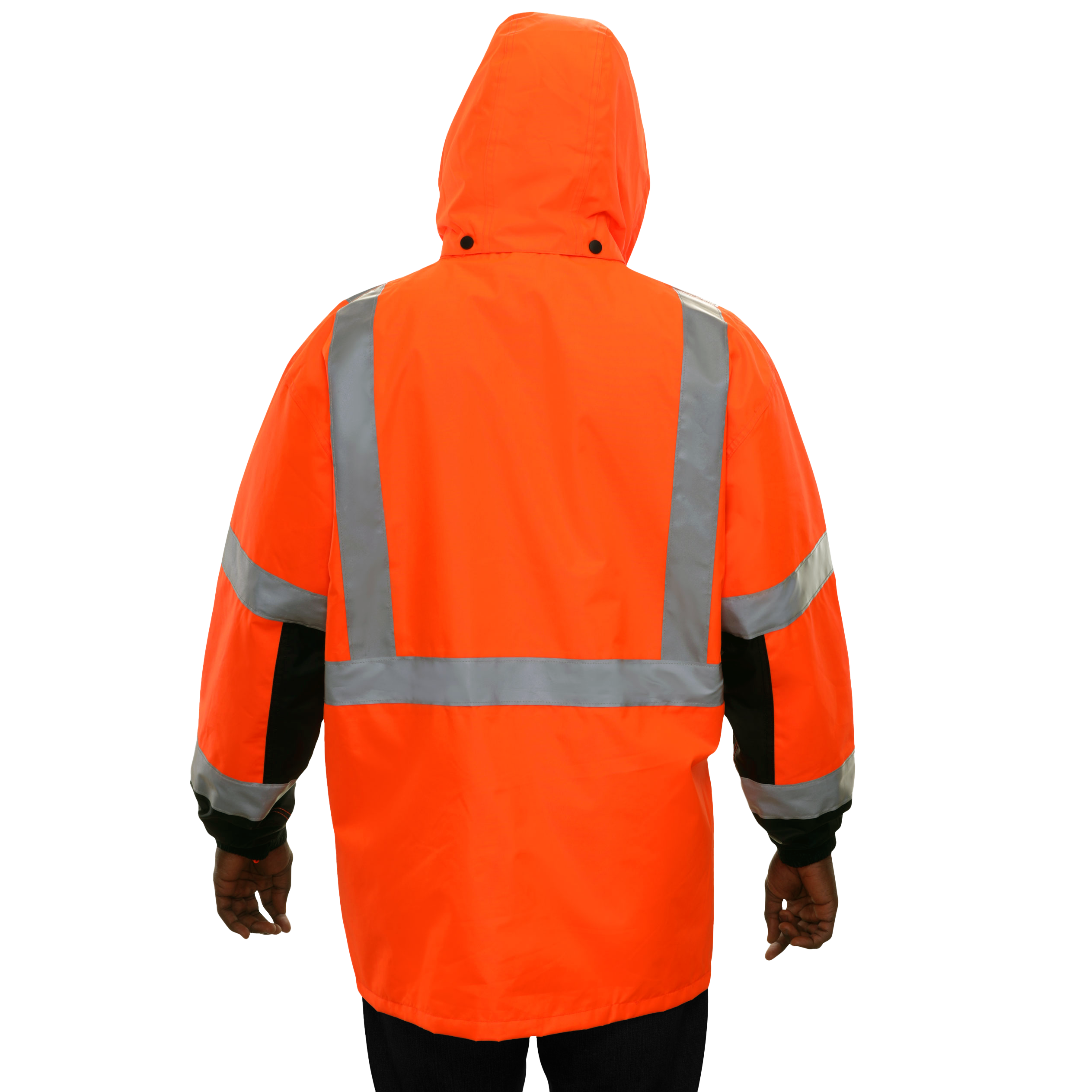 Safety Jacket Hi Vis Parka Breathable Waterproof Hooded 2-Tone Orange-eSafety Supplies, Inc