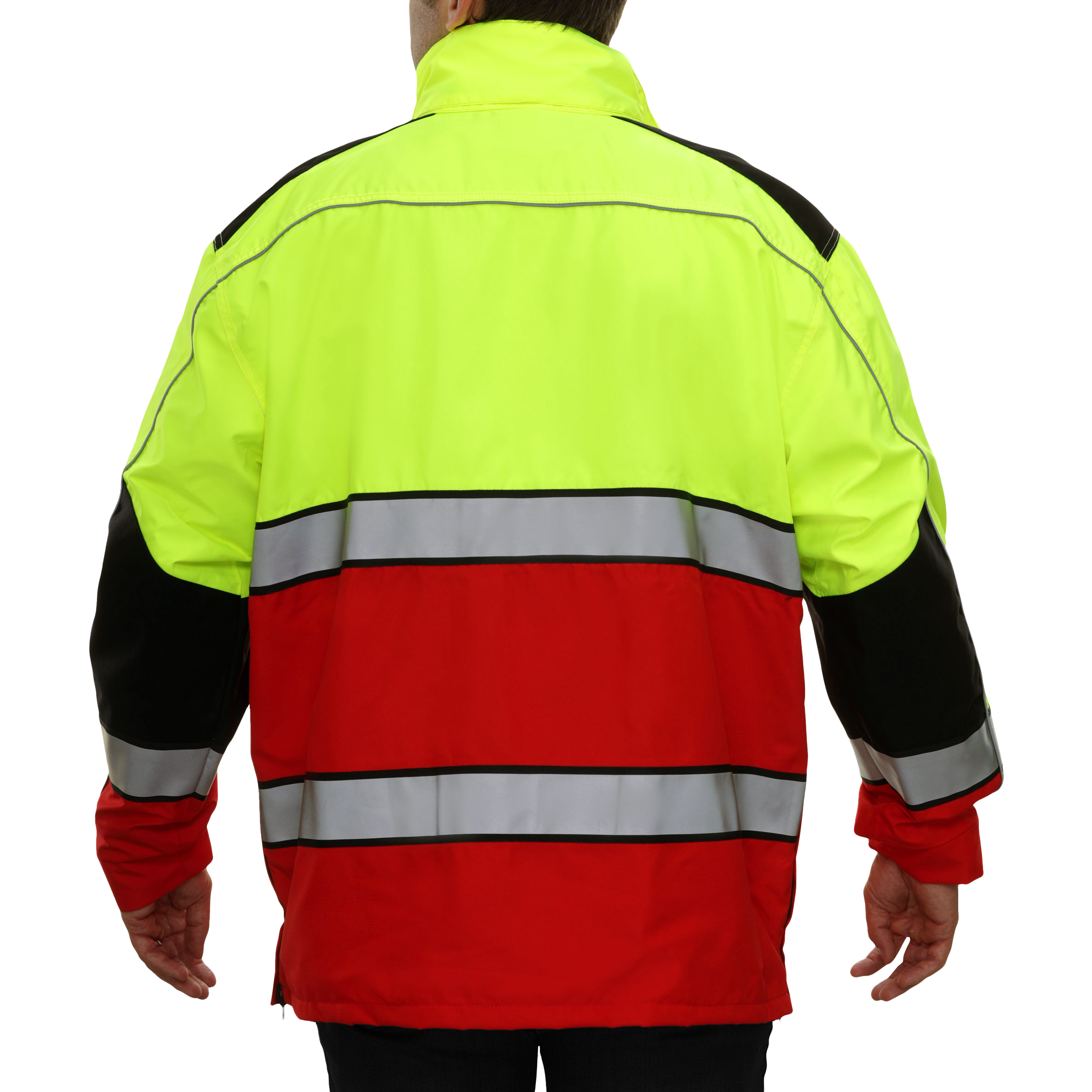 Safety Jacket Hi Vis Responder Parka Waterproo 2-Tone Lime & Red-eSafety Supplies, Inc