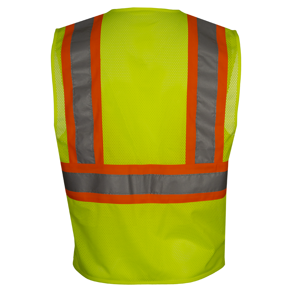 Economy Safety Vest Hi Vis Vest 5pt Breakaway Orange Mesh ANSI 2-eSafety Supplies, Inc
