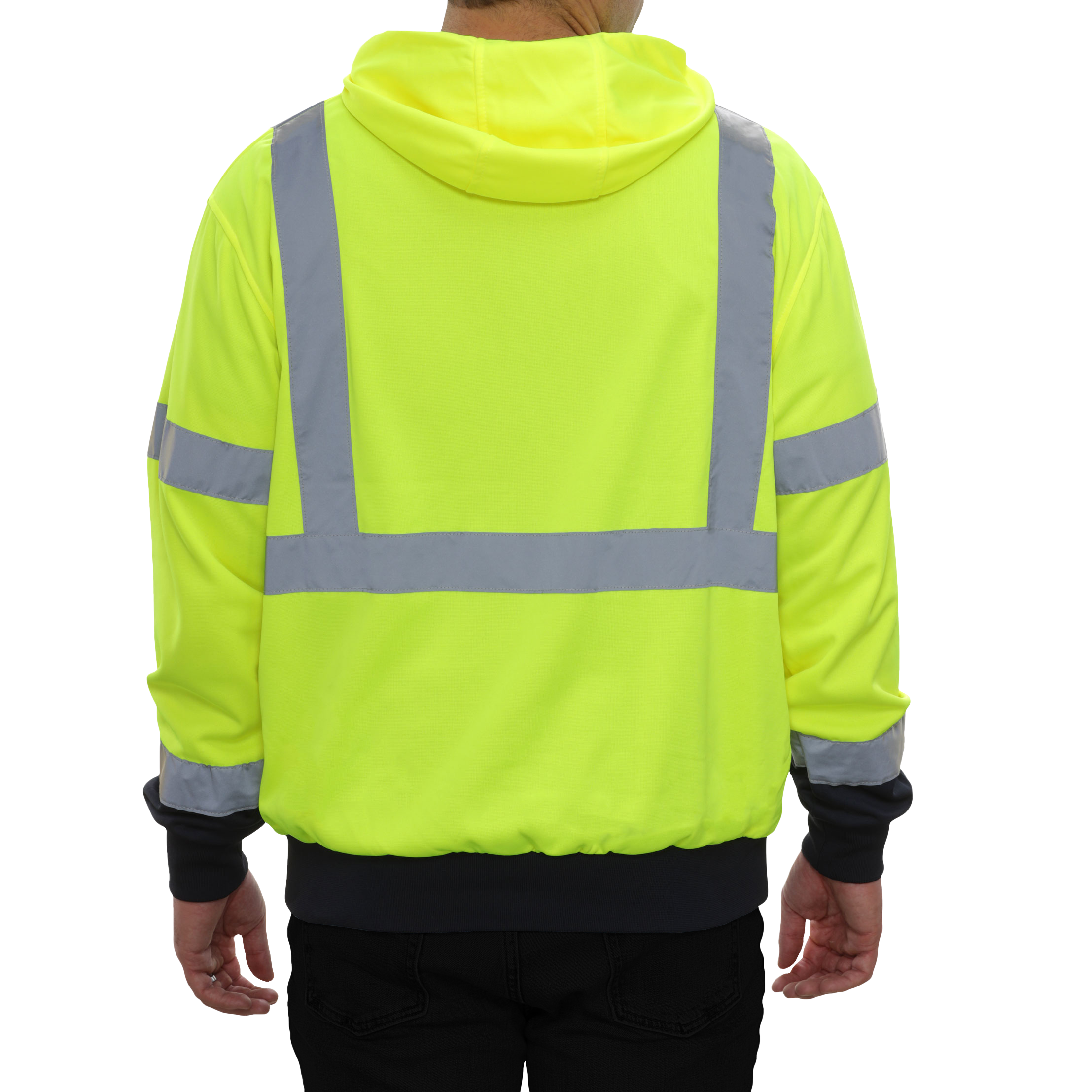 Safety Hoodie Hi Vis 2-Tone Pullover 7 oz Lime & Navy-eSafety Supplies, Inc