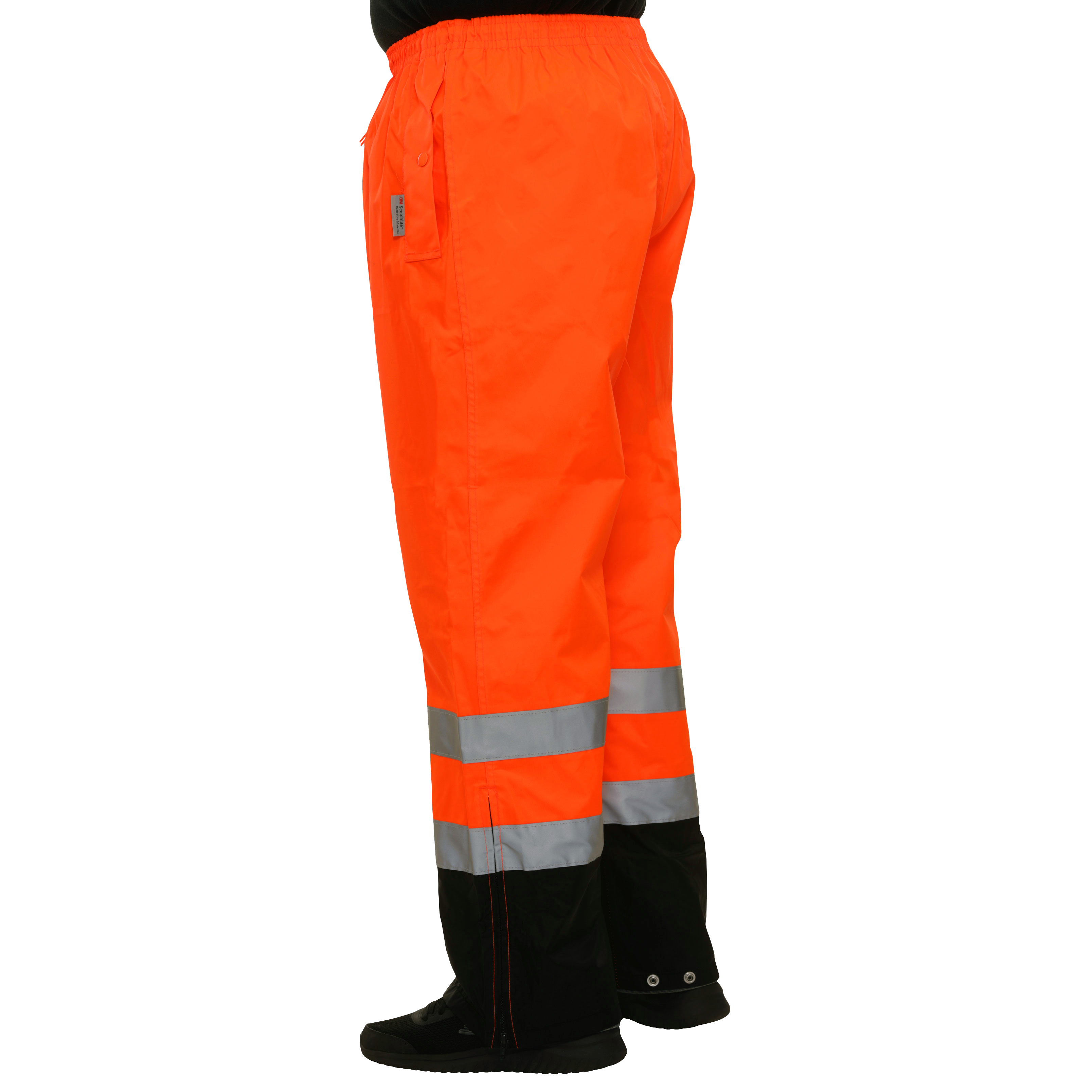 Safety Pants Hi Vis Orange & Black Pants Breathable Waterproof ANSI E-eSafety Supplies, Inc
