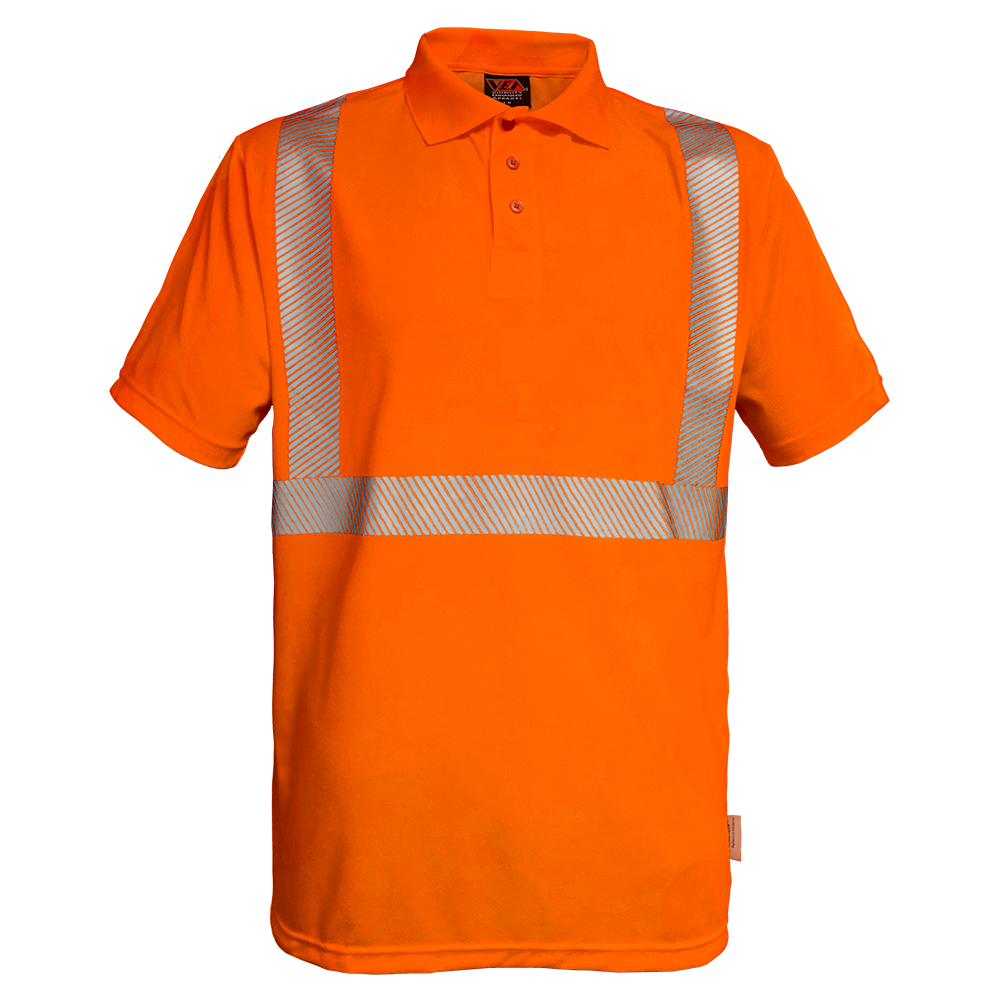 Reflective Apparel High Visibility Polo Shirt Orange Birdseye Comfort Trim by 3M-eSafety Supplies, Inc