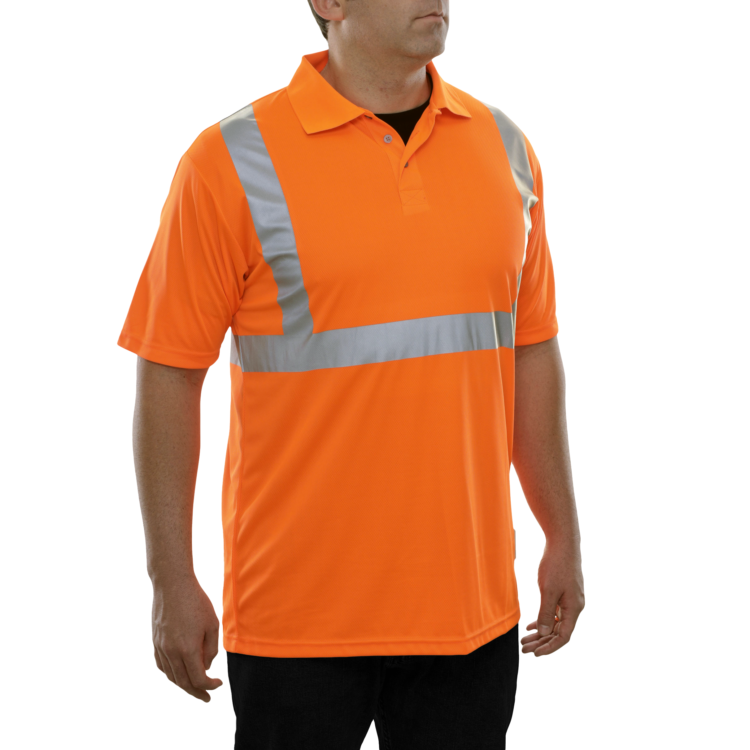 Reflective Apparel High Visibility Polo Shirt Orange Birdseye-eSafety Supplies, Inc