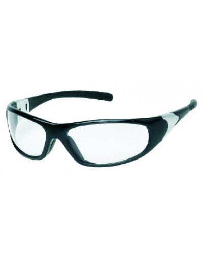 Black Frame - Clear Lens - Rubber Tips Safety Glasses-eSafety Supplies, Inc