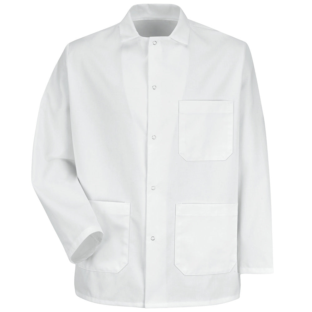 Red Kap Gripper-Front Short Butcher Coat 0406 - White-eSafety Supplies, Inc
