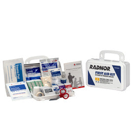 RADNOR™ White Plastic Portable Or Wall Mounted 10 Person First Aid Kit-eSafety Supplies, Inc