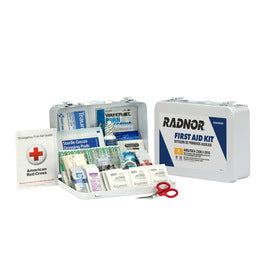 RADNOR™ White Metal Portable Or Wall Mounted 25 Person First Aid Kit-eSafety Supplies, Inc