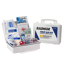 RADNOR™ White Plastic Portable Or Wall Mounted 25 Person First Aid Kit-eSafety Supplies, Inc