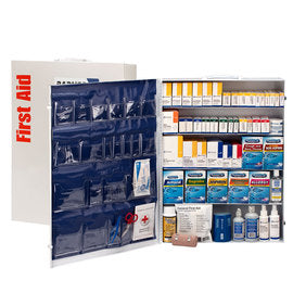 RADNOR™ White Metal Portable Or Wall Mounted 200 Person 5 Shelf First Aid Cabinet With Medicinals-eSafety Supplies, Inc