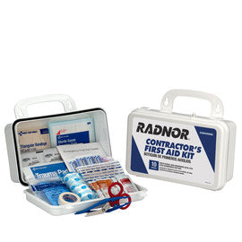 RADNOR™ White Plastic Portable Or Wall Mounted 10 Person Contractor First Aid Kit-eSafety Supplies, Inc