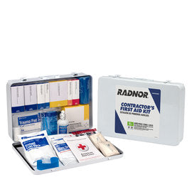RADNOR™ White Metal Portable Or Wall Mounted 50 Person Contractor First Aid Kit-eSafety Supplies, Inc