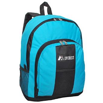 Everest Luggage Backpack with Front and Side Pockets - Turquoise/Black-eSafety Supplies, Inc