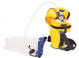 North® by Honeywell 2216 psi ER5000 Escape Breathing Apparatus With 5 Minute 3AL Cylinder, Carry Pouch, Refillable Cylinder, Valve And Pressure Gauge Assembly, Breathing Tube, Protective Air Hood, And Regulator-eSafety Supplies, Inc