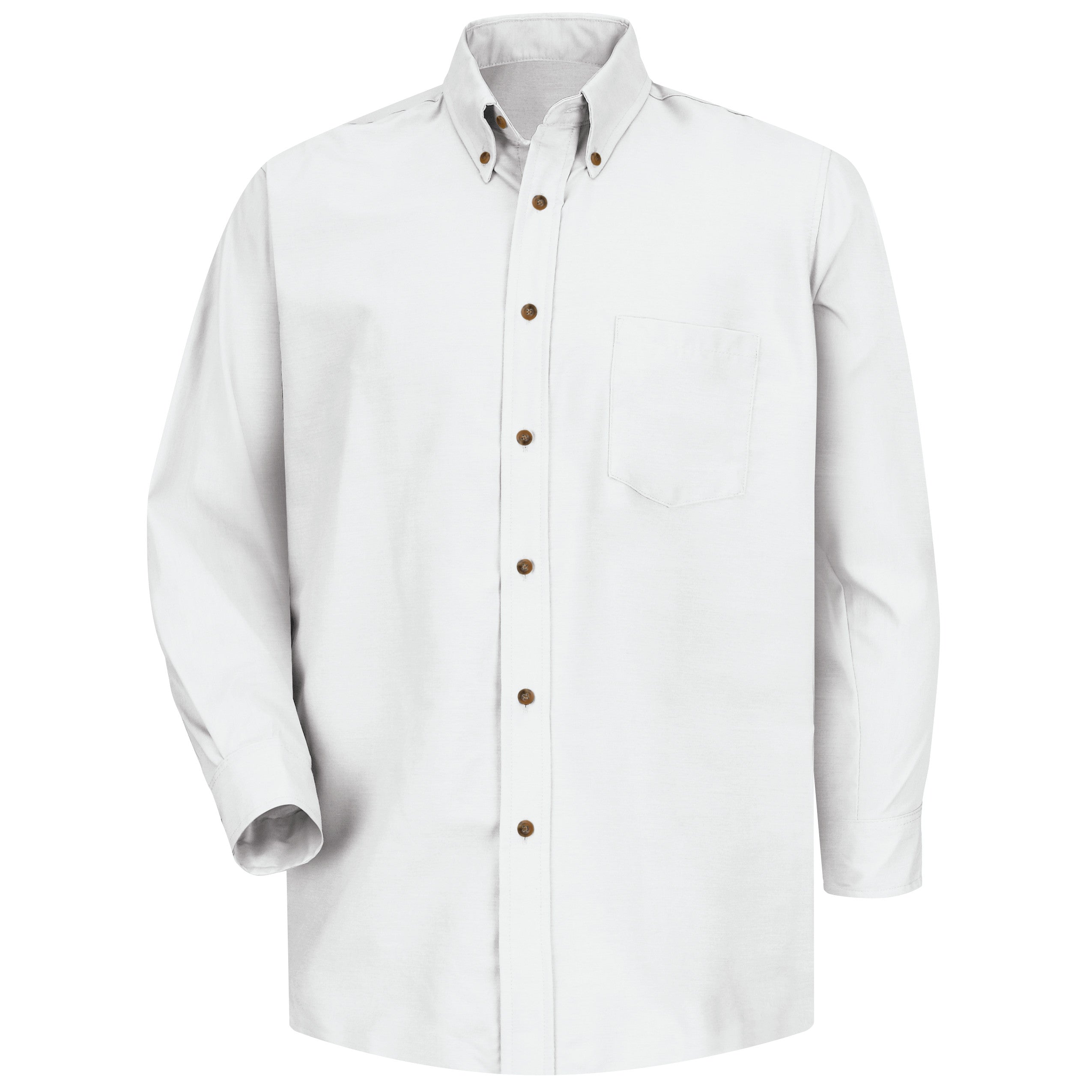 Men's Long Sleeve Poplin Dress Shirt SP90 - White-eSafety Supplies, Inc