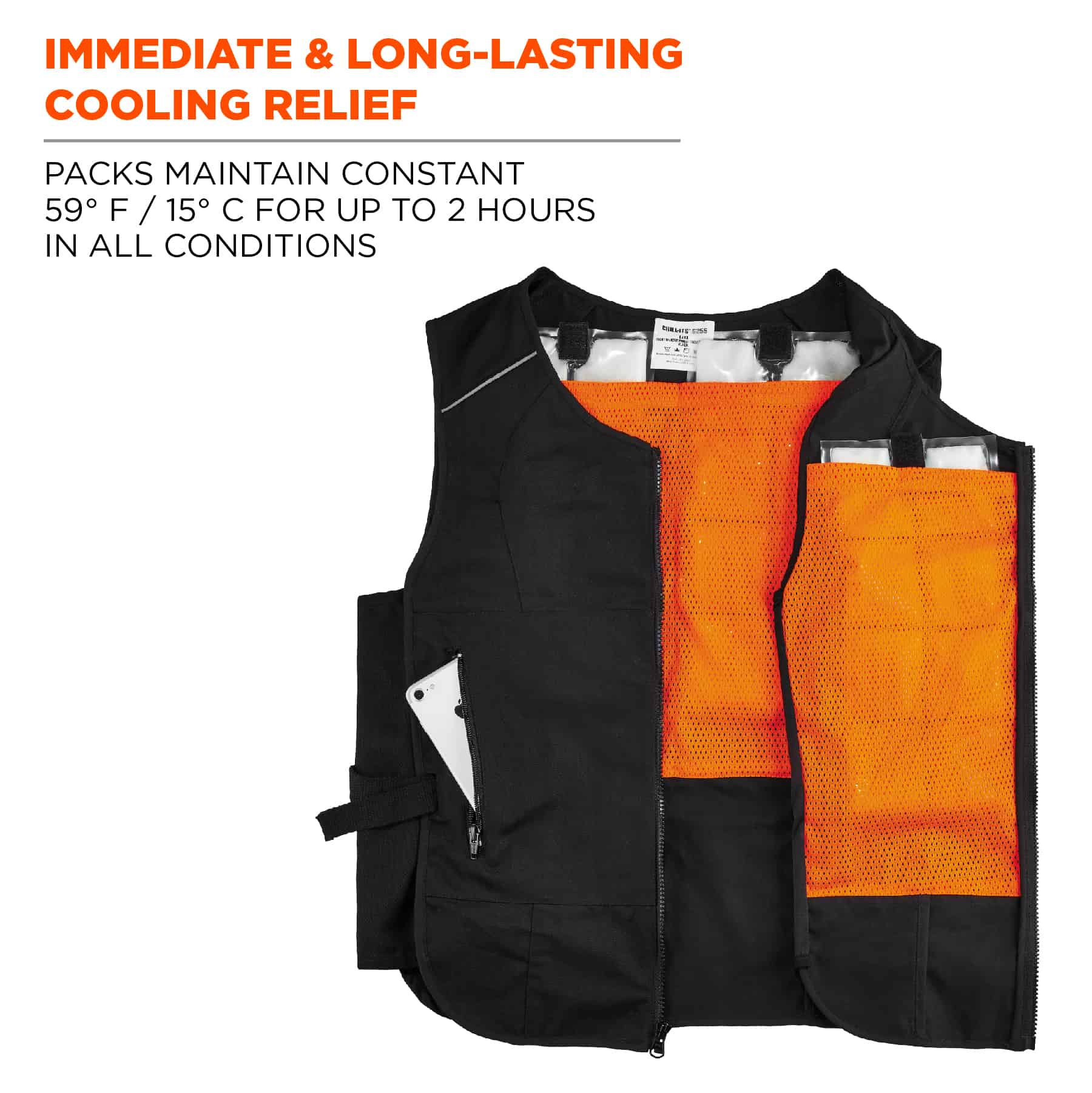 Chill-Its® 6260 Lightweight Phase Change Cooling Vest with Packs-eSafety Supplies, Inc