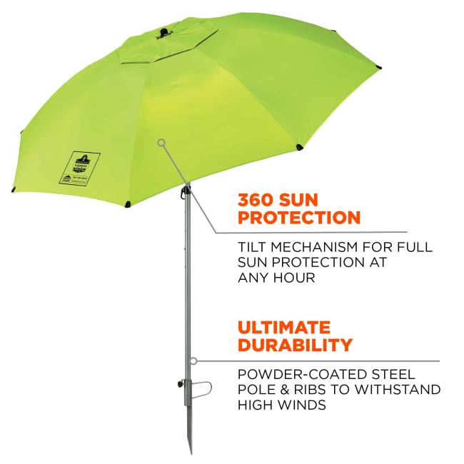 Ergodyne SHAX® 6100 Lightweight Industrial Umbrella-eSafety Supplies, Inc