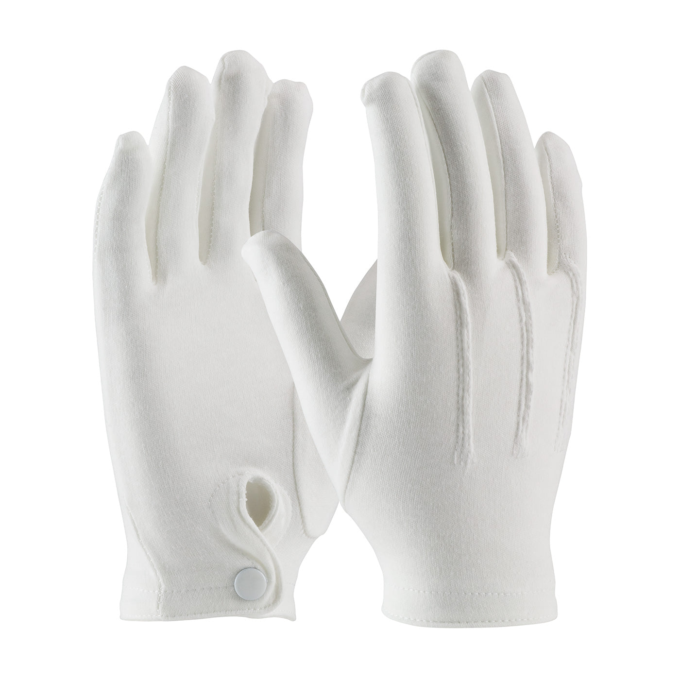 100% Cotton Dress Glove with Raised Stitching on Back - Snap Closure-eSafety Supplies, Inc
