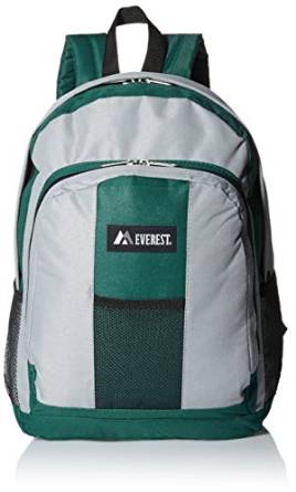 Everest Luggage Backpack with Front and Side Pockets - Green/Gray-eSafety Supplies, Inc