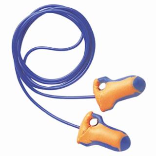 HOWARD LEIGHT BY HONEYWELL- Laser Trak Detectable Earplugs, Foam, Blue/Orange, Corded-eSafety Supplies, Inc