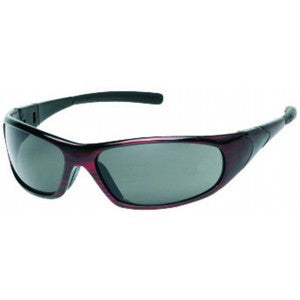 Red Frame - Gray Lens - Rubber Tips Safety Glasses-eSafety Supplies, Inc