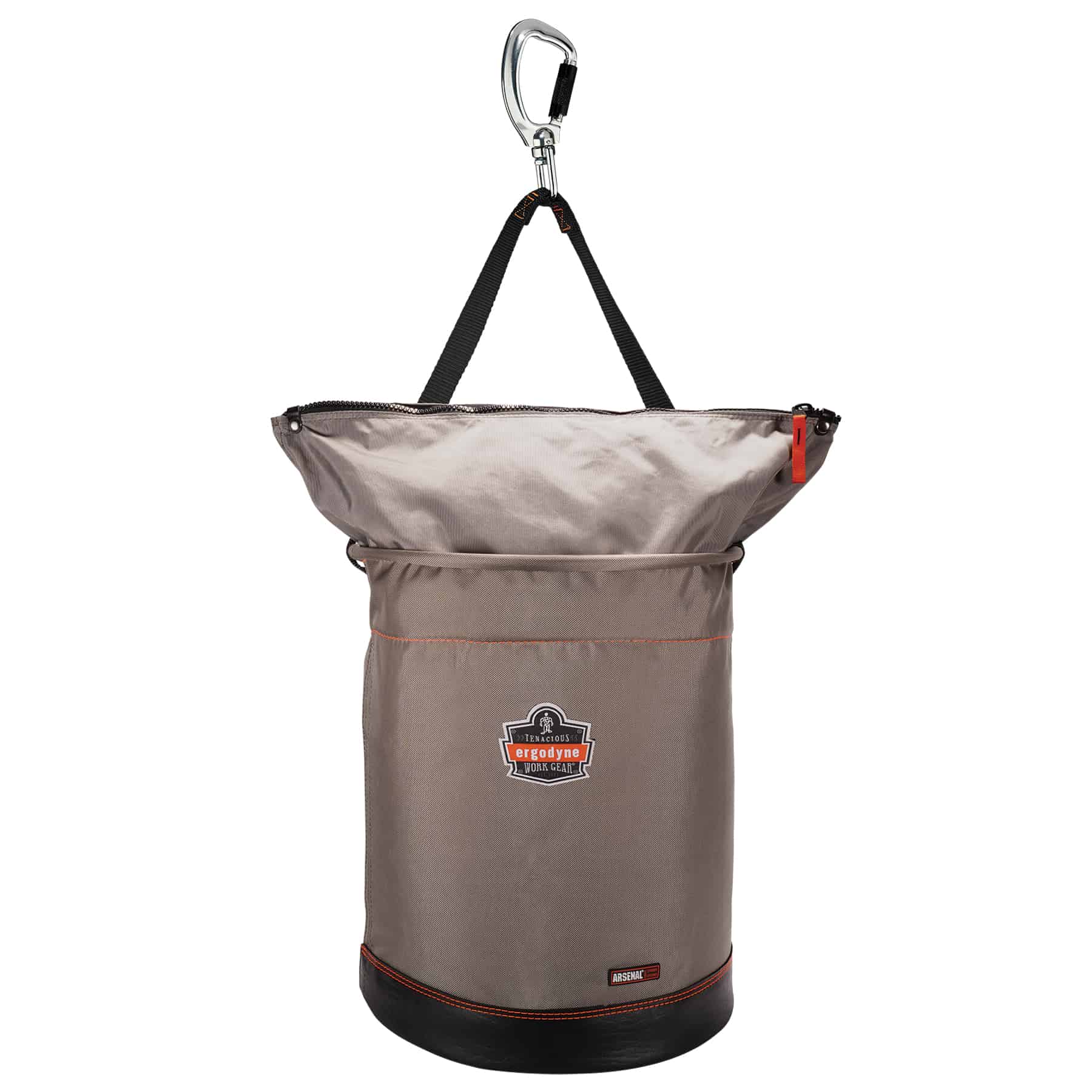 Arsenal 5976 XL Nylon Hoist Bucket Tool Bag - Swiveling Carabiner, Zipper Top-eSafety Supplies, Inc